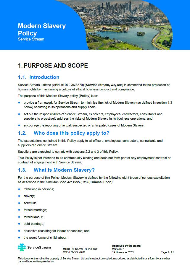 Modern Slavery Policy thumbnail