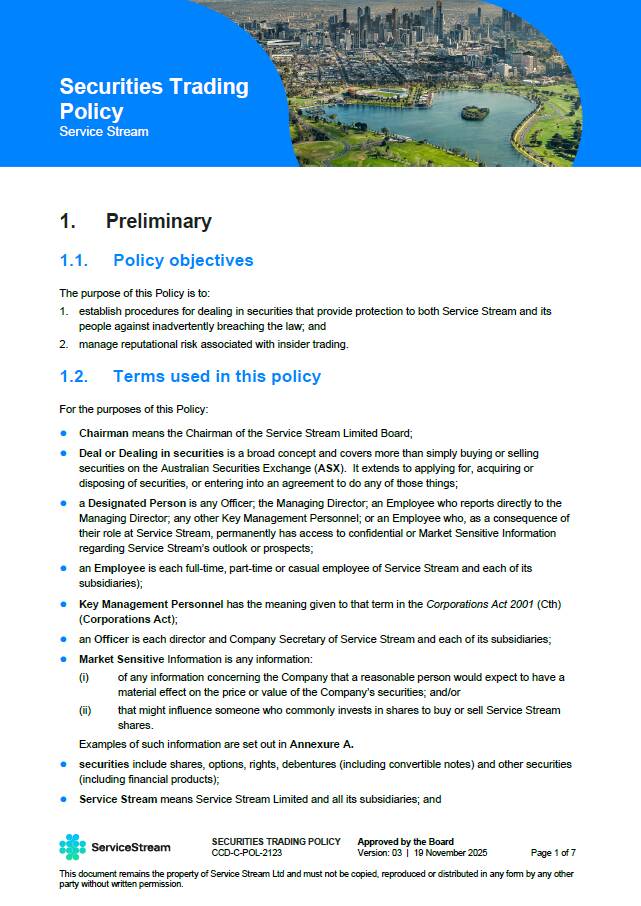Securities Trading Policy thumbnail