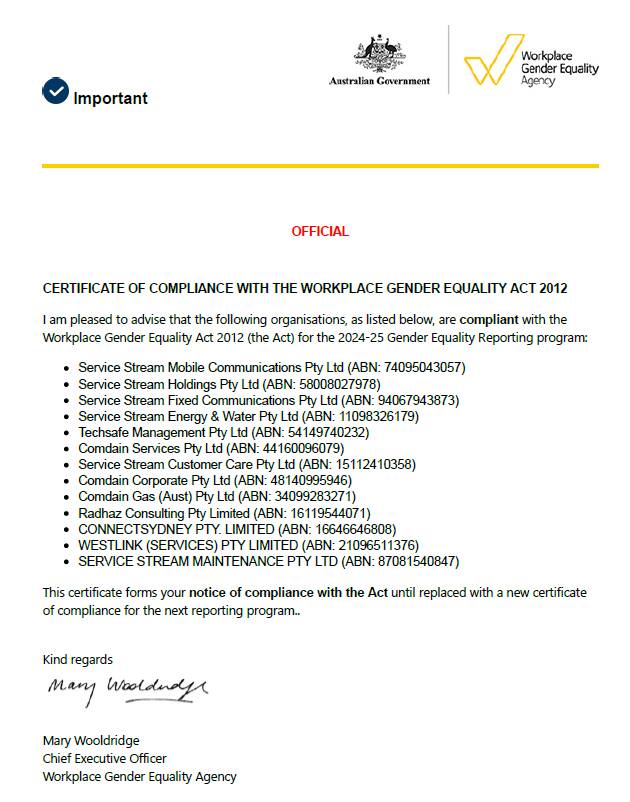 WGEA 2024 25 Certificate
