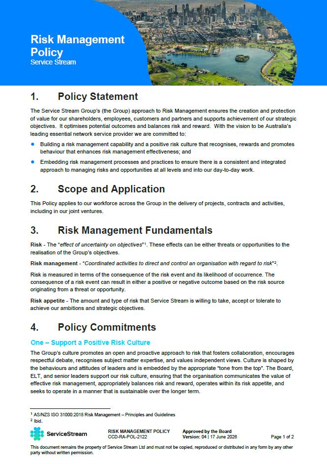 Risk Management Policy 170626